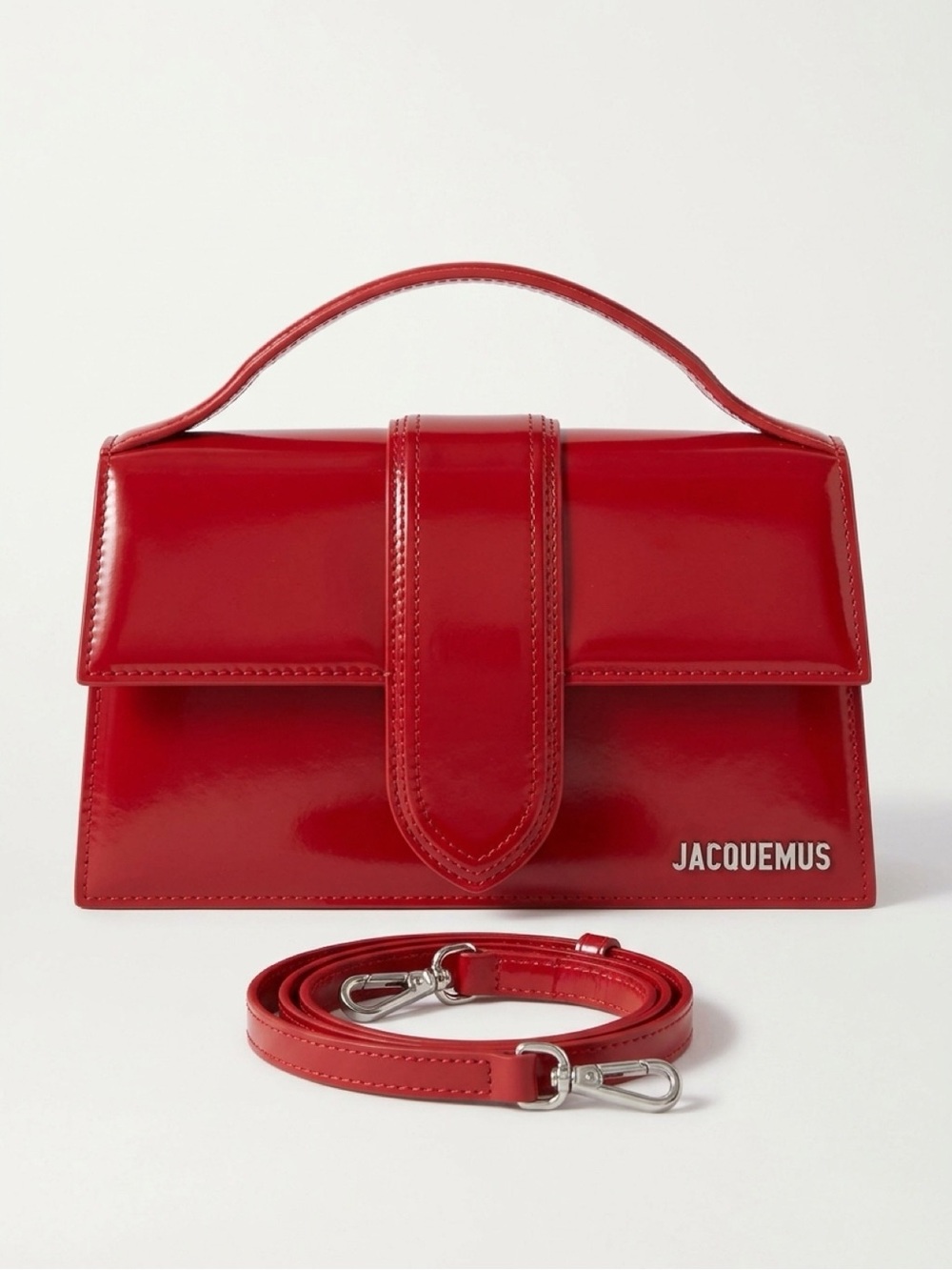 Jacquemus Red Patent Leather 2 way Bag. All inc.